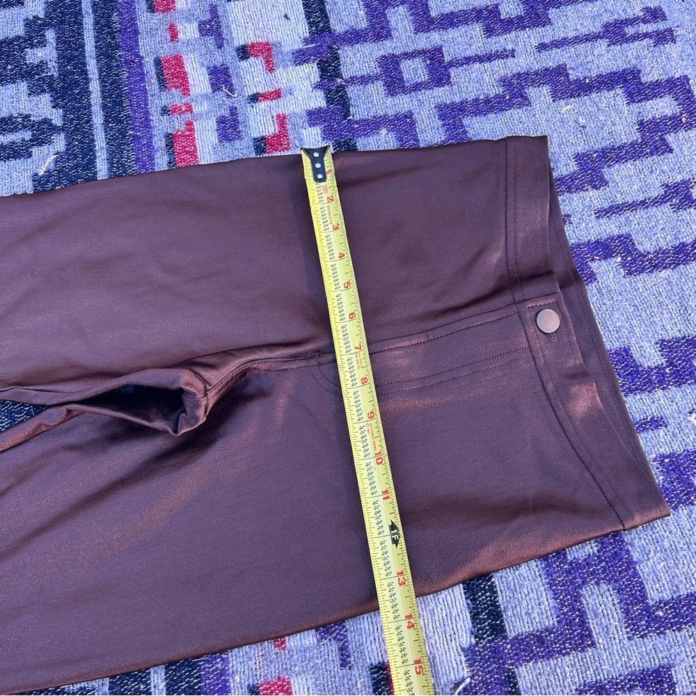 American apparel brown disco pants tight metallic skinny jeans high waist size s - Picture 3 of 10